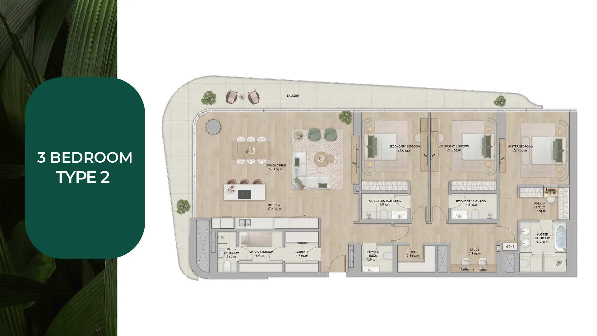 3 BR - Type A